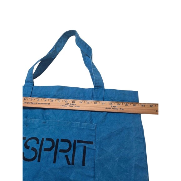 Vintage 90’s ESPRIT Blue Black Logo Tote Carryall Shopper Bag Large Made In USA - Picture 4 of 14